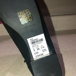 black suede topshop booties w/ gold detailing